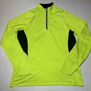 Brooks Running Mens Size M Nightlife Infiniti 1/2 Zip Long Sleeve Athletic Top